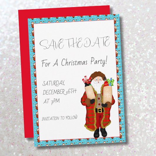 Kerstman brengt de drank kerst save the date