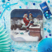 Kerstman brengt een lading boeken door Wyeth Papieren Bordje (Feest)