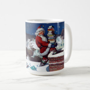 Kerstman brengt een lading boeken van Wyeth Koffiemok