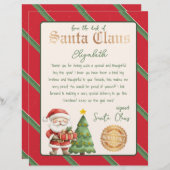 Kerstman Brief Knuffel Rendier Print (Voorkant / Achterkant)