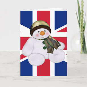Kerstman British Soldier Snowman Feestdagen Kaart