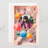  Kerstman Bubbels Vreugde & Geluk Feestdagenkaart (Voorkant / Achterkant)