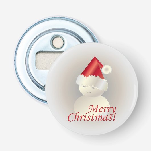 Kerstman Button Flesopener (Voorkant)