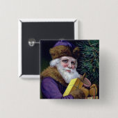  kerstman Button Pop Square (Voorkant /achterkant)