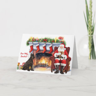 Kerstman Cadeau Bouvier des Flandres Hond Kerstmis Feestdagen Kaart