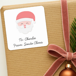 Kerstman Cadeau Label Kerst Sticker