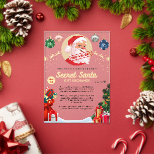 Kerstman Cadeau Uitwisseling Kerst Event Feest Acryl Uitnodigingen