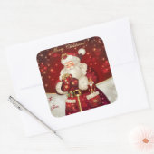 Kerstman cadeaukaartstickers vierkante sticker (Envelop)