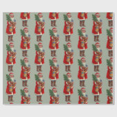 kerstman cadeaupapier (Vlak)