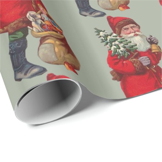  kerstman cadeaupapier (Rol Hoek)