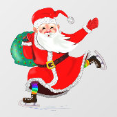 Kerstman cadeaus met Kerstmis Raam Cling Raamsticker (Vel)