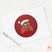 Kerstman cartoon ronde sticker (Envelop)