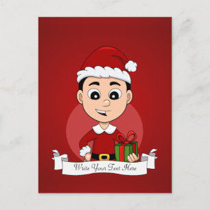 kerstman cartoon vakantie briefkaart