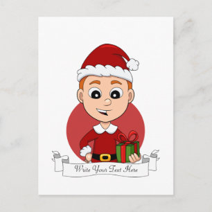 kerstman cartoon vakantie briefkaart