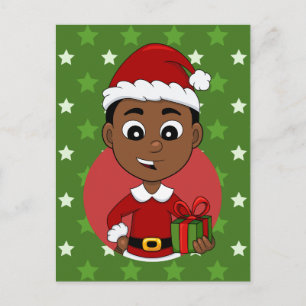kerstman cartoon vakantie briefkaart