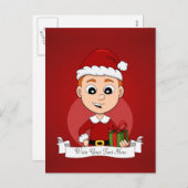 kerstman cartoon vakantie briefkaart (Voorkant / Achterkant)