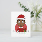 kerstman cartoon vakantie briefkaart (Staand voorkant)
