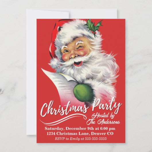 Kerstman checkt zijn kerstfeest Kaart (Voorkant)