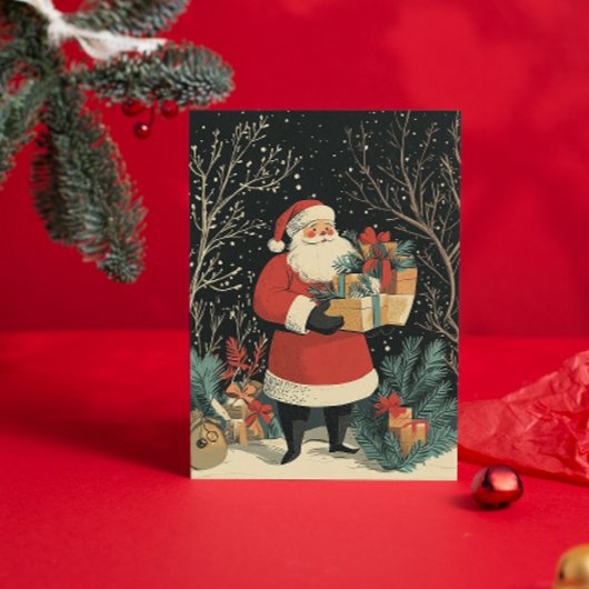 Kerstman Classic Cadeaus Xmas Feestdagenkaart