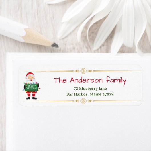 Kerstman Clausule met Kerstmis teken Adres Etiket (Insitu)