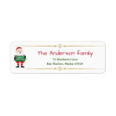 Kerstman Clausule met Kerstmis teken Adres Etiket (Voorkant)
