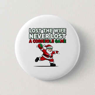 Kerstman Cornhole Spel Vakantie Grappige Kerst Cit Ronde Button 5,7 Cm