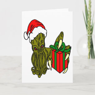 Kerstman Cthulhu Feestdagen Kaart