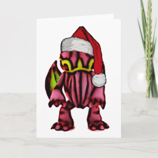Kerstman Cthulhu Feestdagen Kaart (Voorkant)