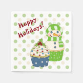 Kerstman Cupcake Polkadot Kind Servet (Voorkant)