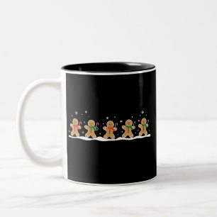 Kerstman Cute Kerst Vakantie Bakker  Tweekleurige Koffiemok