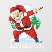 Kerstman Dabbing Dans Prettig Kerstfeest Bedrijf Raamsticker (Vel)
