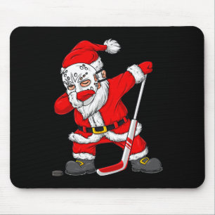 Kerstman Dabbing Hockey Speler Jongens Kinderen Da Muismat
