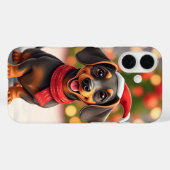 Kerstman Dachshund Kerstvreugde 🎄🐾 Schattig Fest Case-Mate iPhone Case (Achterkant (horizontaal))
