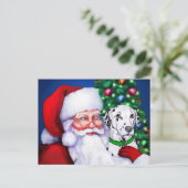 Kerstman Dalmatiaan Feestdagenkaart (Staand voorkant)