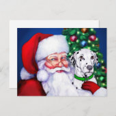 Kerstman Dalmatiaan Feestdagenkaart (Voorkant / Achterkant)