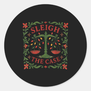Kerstman de zaak Funny Lawyer Kerst ontwerp  Ronde Sticker