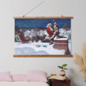 Kerstman die boeken bezorgt door N.C. Wyeth, Hangend Wandkleed (Slaapkamer)