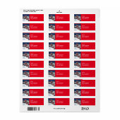 Kerstman die boeken bezorgt op kerstavond etiket (Full Sheet)