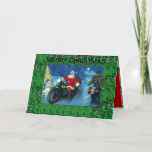 Kerstman die een Kerstkaart berijden Feestdagen Kaart