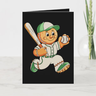 Kerstman die honkbal speelt Kerstmis Feestdagen Kaart