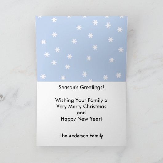 Kerstman die in Sneeuw met Leuke Kinder Feestdagen Kaart (Binnen)