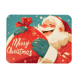 Kerstman die kerstcadeaus voorbereidt magneet