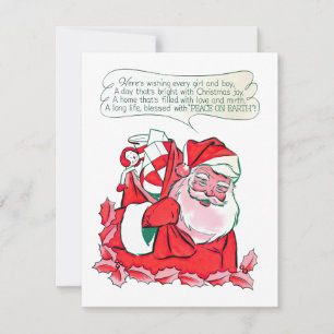  kerstman die kerstvreugde wenst feestdagenkaart