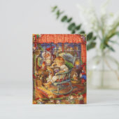 kerstman die naar binnen kijkt feestdagenkaart (Staand voorkant)