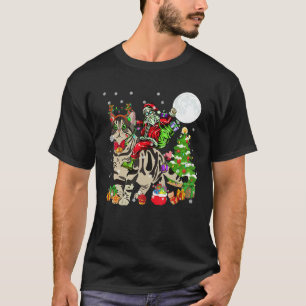 Kerstman die rendieren berijdt Amerikaanse korthaa T-shirt