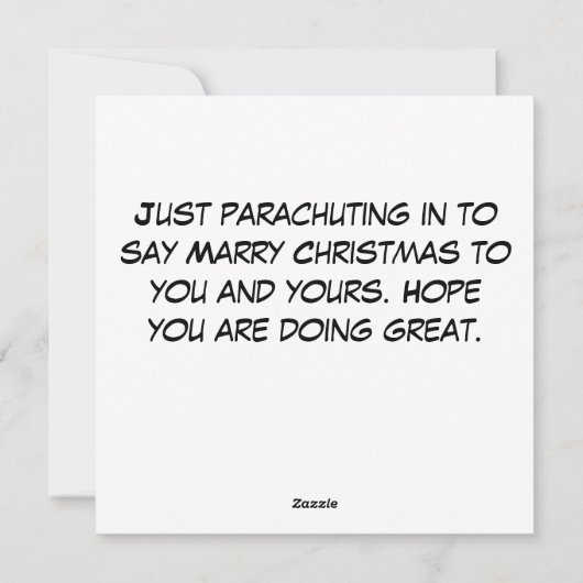 Kerstman die uit de lucht springt vrolijk kerstfee feestdagenkaart (Achterkant)