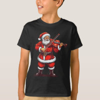 Kerstman die viool speelt, grappige violist, viool