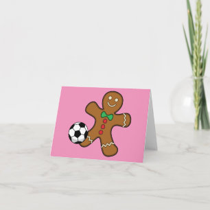 Kerstman die voetbal speelt kaart