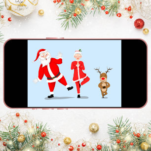 Kerstman die yoga probeert te doen met mevrouw Cla Kaart