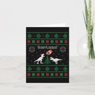 Kerstman Dinosaurus Lelijke Kersttrui Kaart